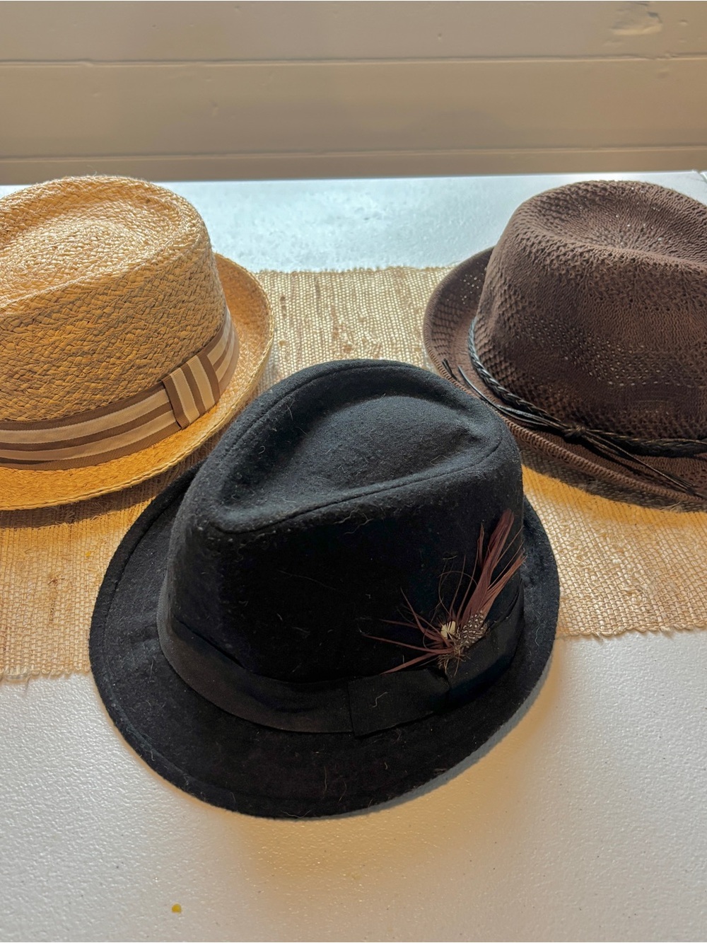 Group of 3 Fedora Hats Sz Small Medium